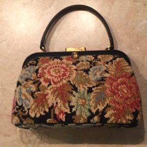 M M Garland Tapestry Hand Bag